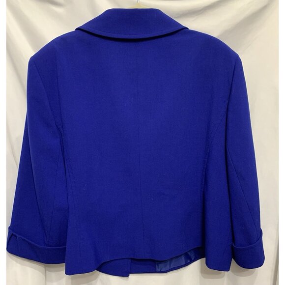 Tahini Plus Women Jacket 20W Purple 3/4 Sleeves Lined Buttons Office Business - Picture 2 of 9